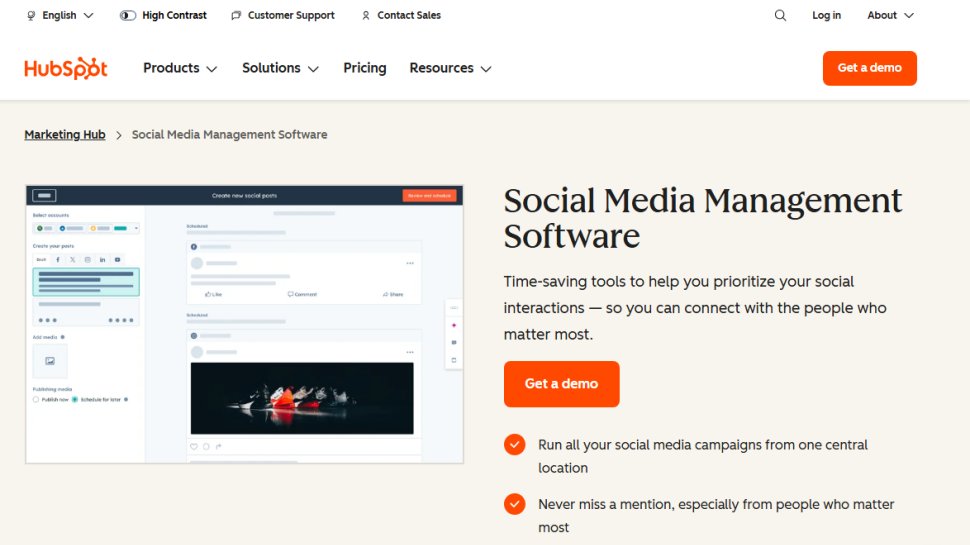 Website screenshot of HubSpot (November, 2025)