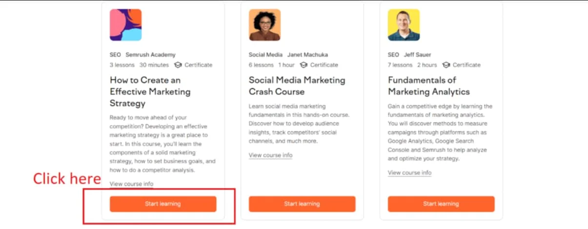 Click On Start Learning Button Click On Start Learning Button