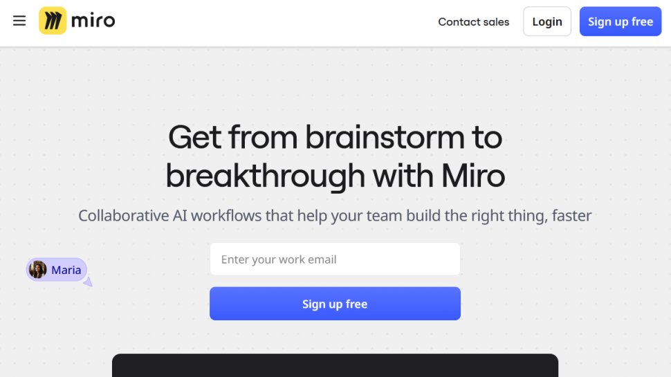 Miro website screenshot (January 2026).