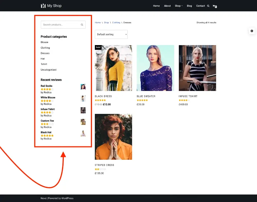 An example of a WordPress site with a sidebar.