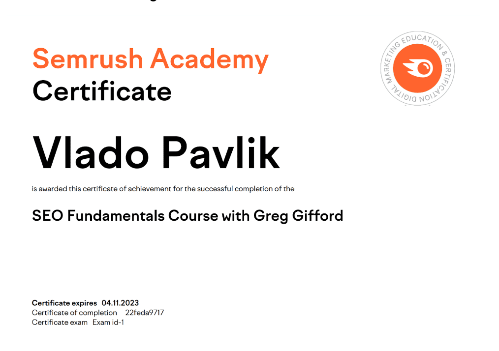 Semrush Academy certificates Semrush Academy certificates