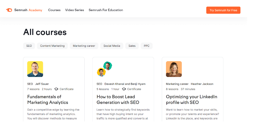 Semrush Academy Courses Semrush Academy Courses