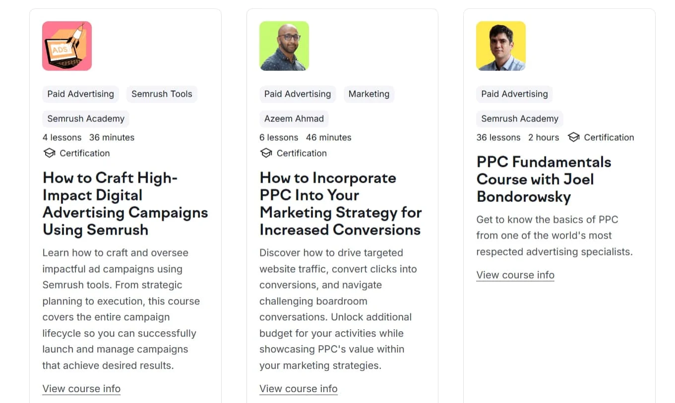 Semrush Academy PPC Semrush Academy PPC Courses