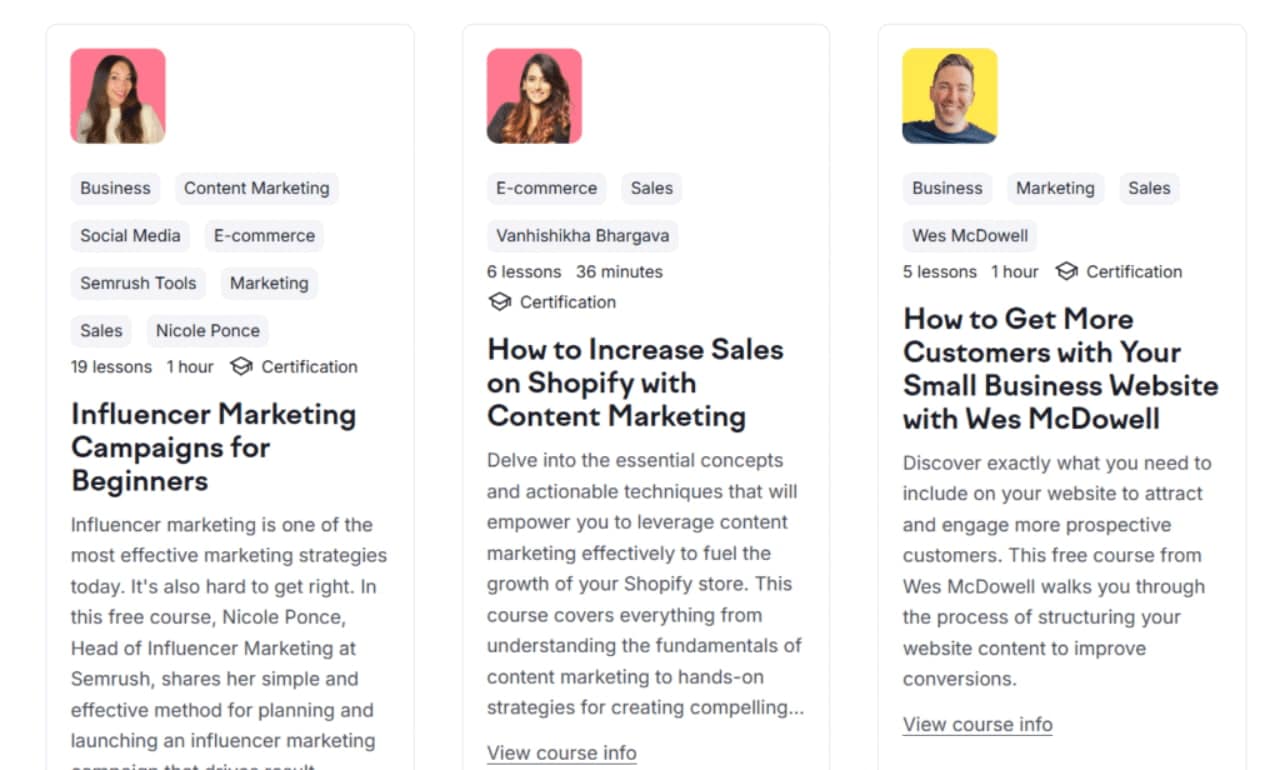 Semrush Sales Courses