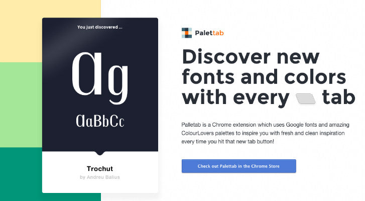 Palettab Web Design Tool For Font and Colour Pairings