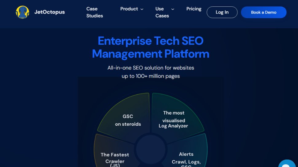 Website screenshot of Jetoctopus (August, 2025)