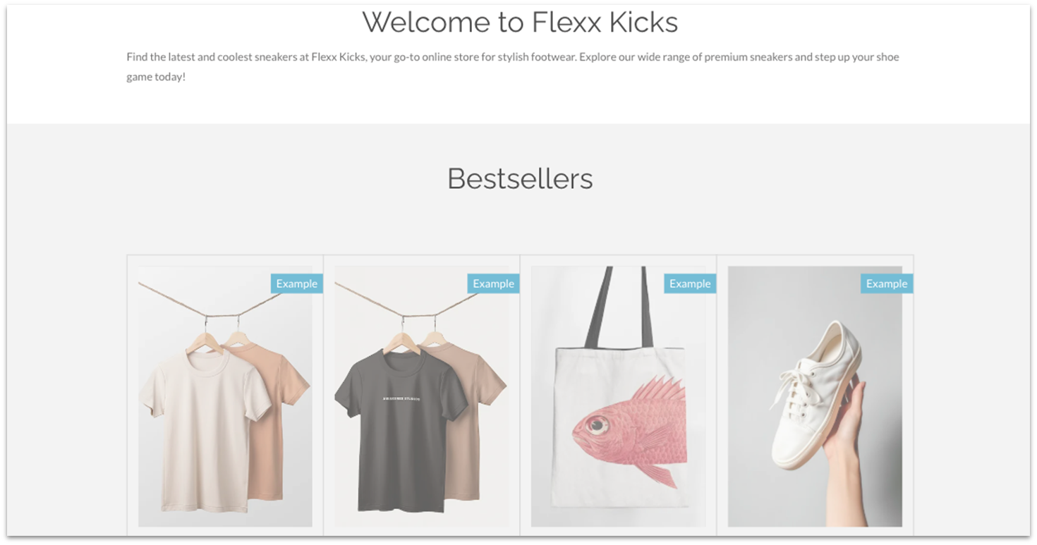 Webador's AI-generated template