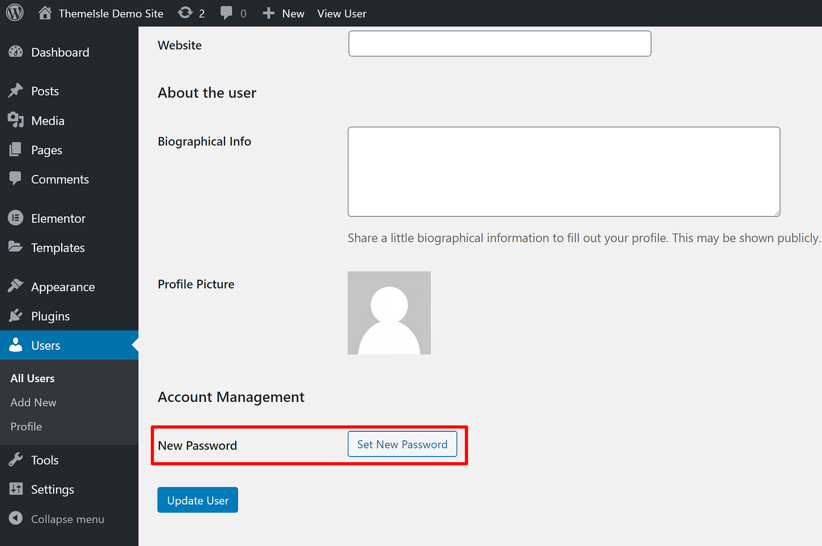 How to change another WordPress user's password