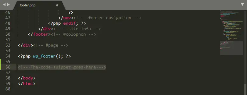 A theme footer file.