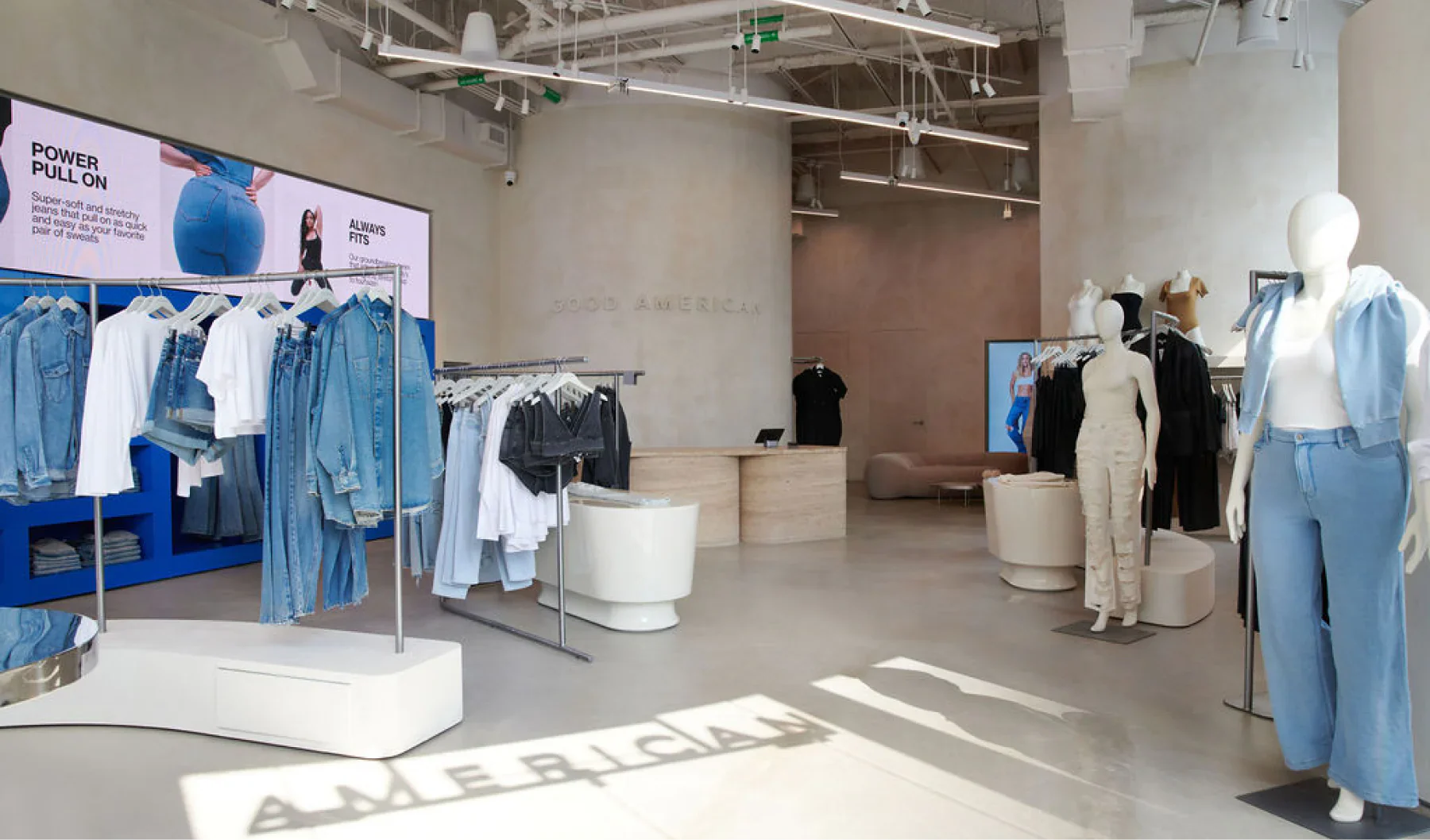 A photo of Good American retail floor