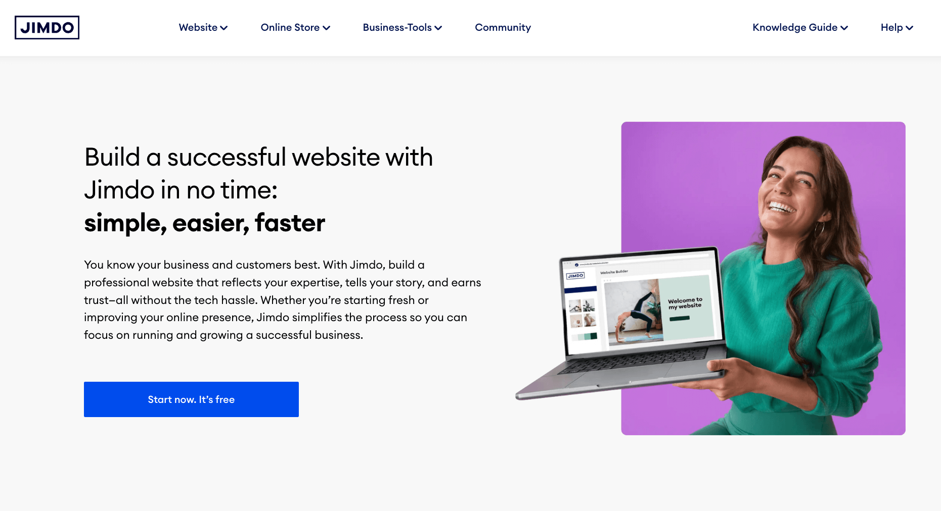 One of the best church website builder options, Jimdo.