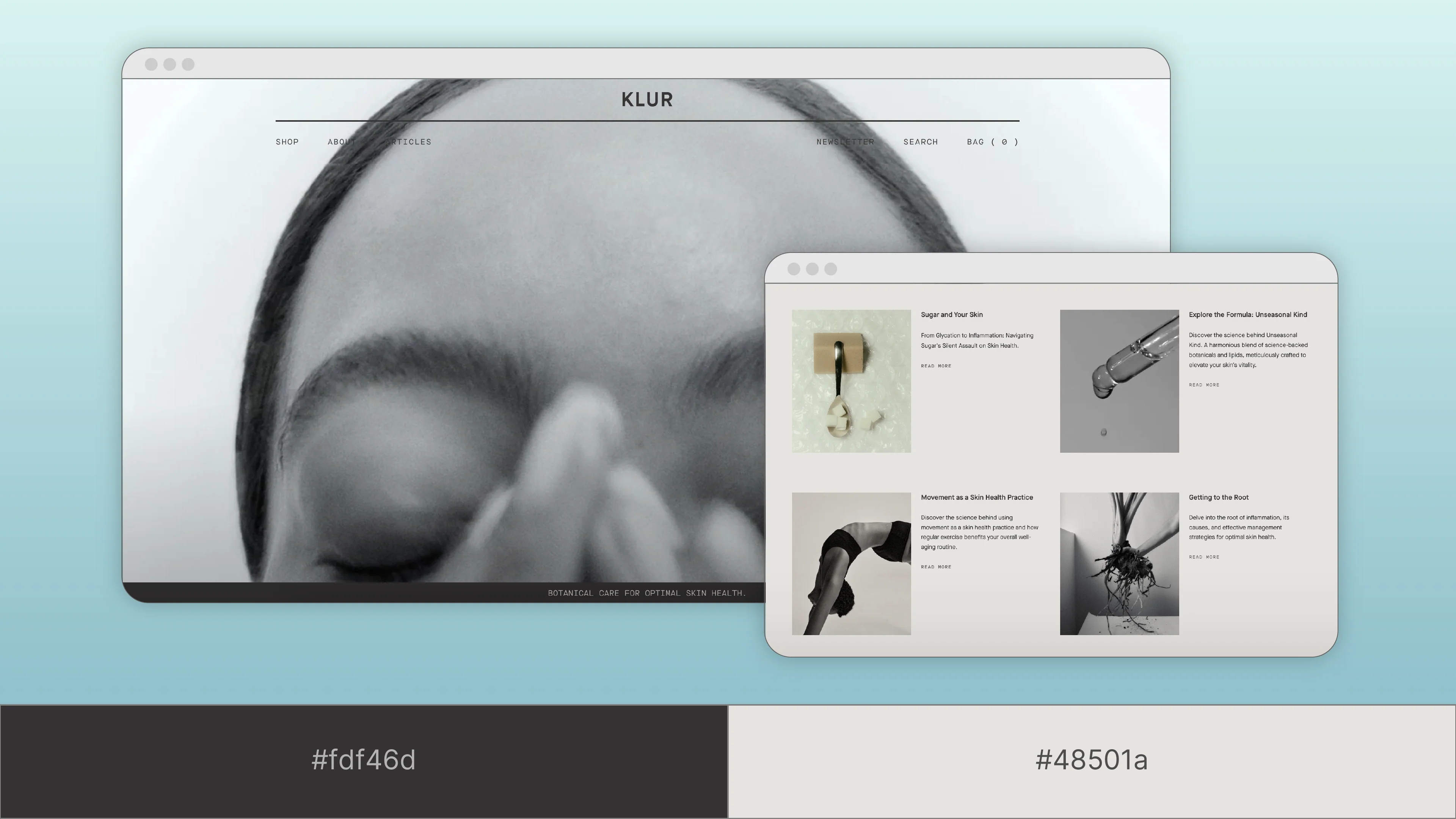 Klur website color scheme.