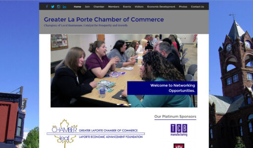 La Porte Chamber of Commerce Website Redesign and Useful Tools