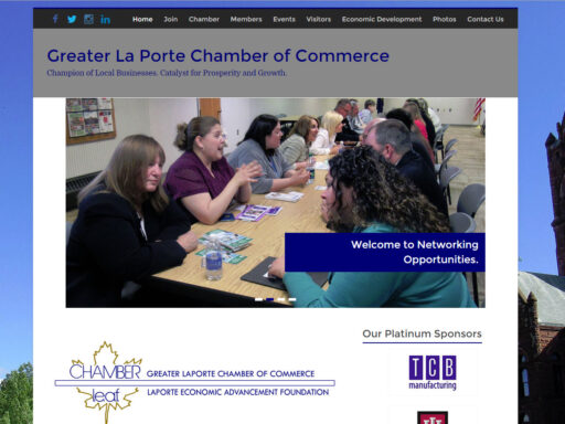 La Porte Chamber of Commerce Website Redesign and Useful Tools