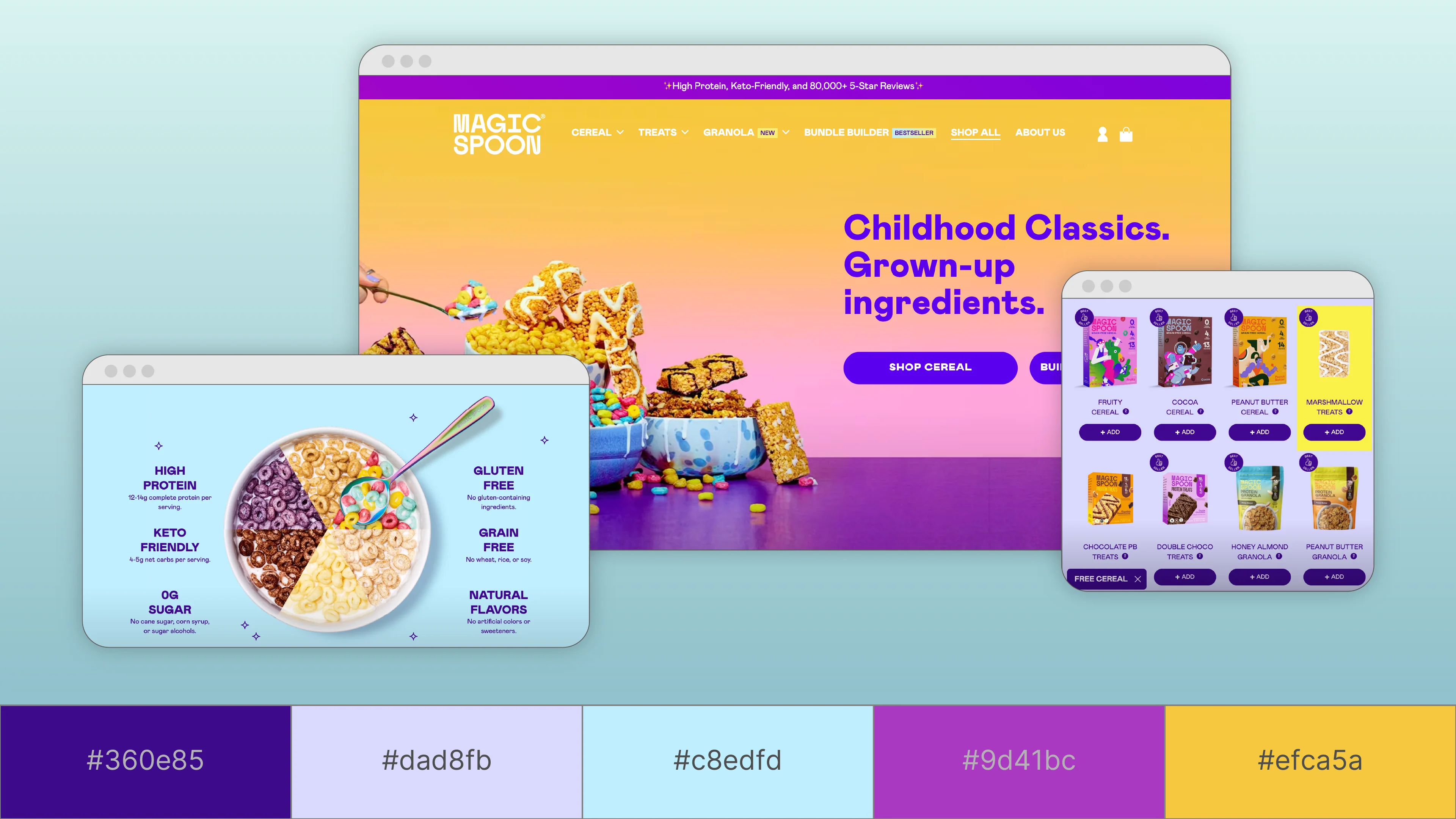 Magic Spoon website color scheme.