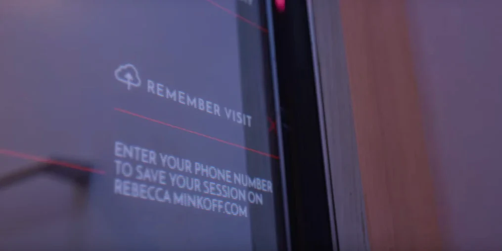 Image from Rebecca Minkoff showing how customers can connect their in-store and online shopping experience