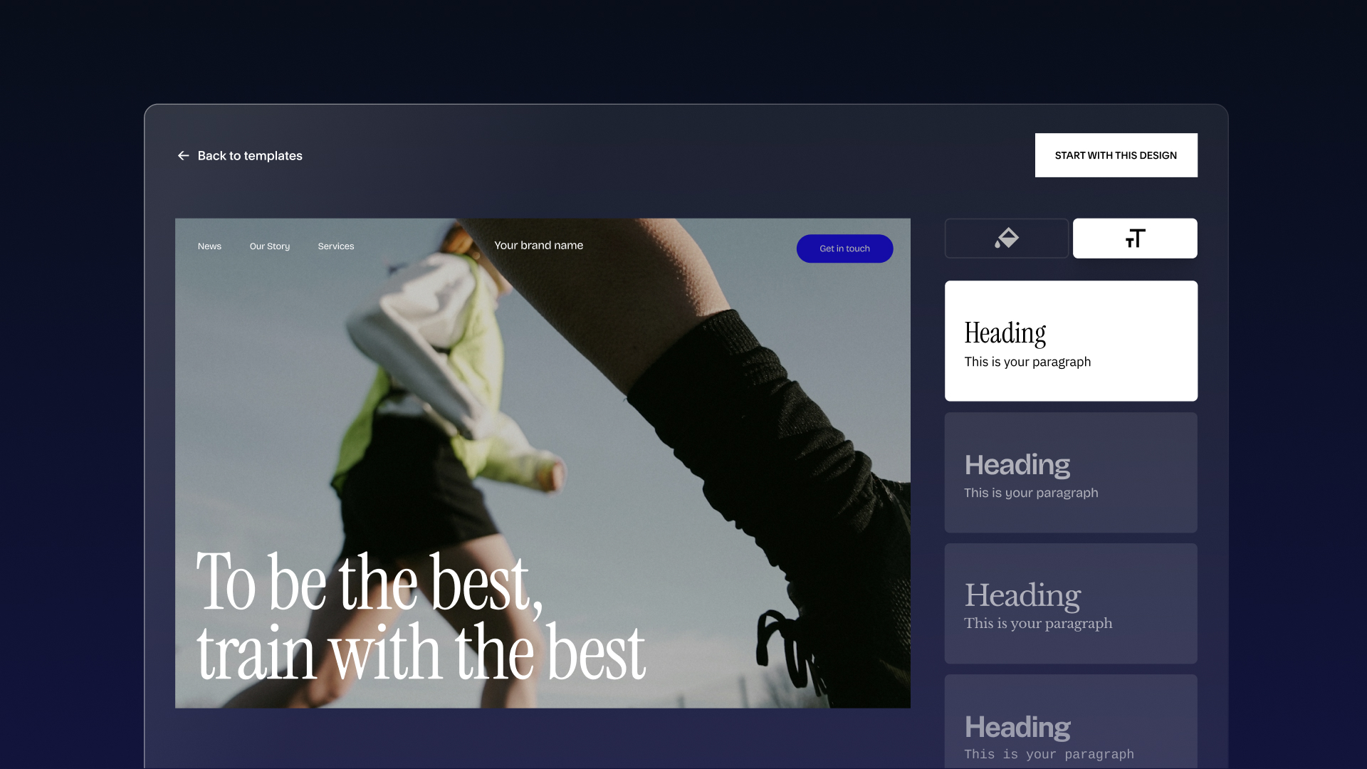 screenshot of blueprint AI template