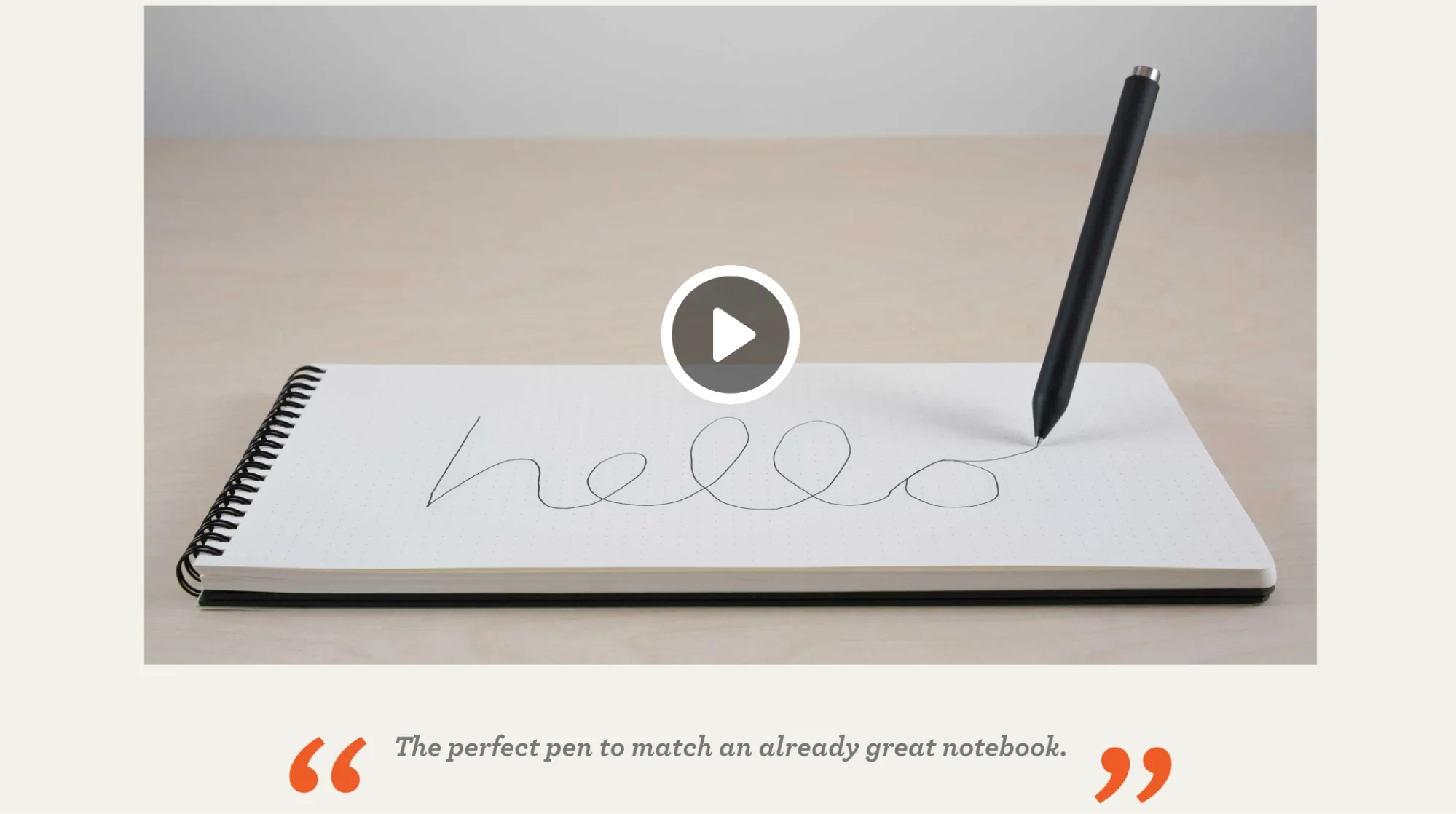 Studio Neat includes video elements on product pages, like this pen and notebook video.