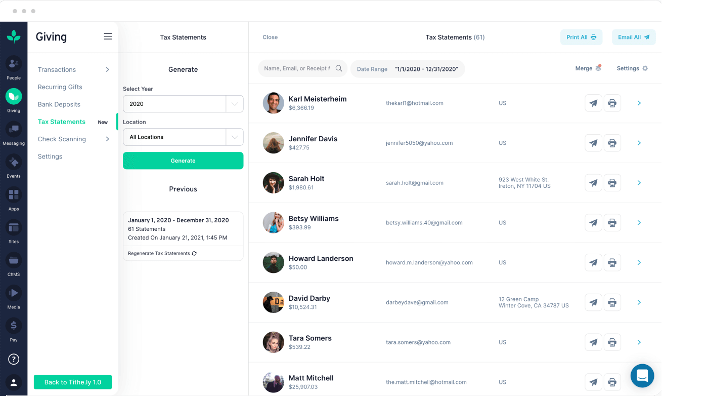 A sample of the Tithe.ly church builder interface.