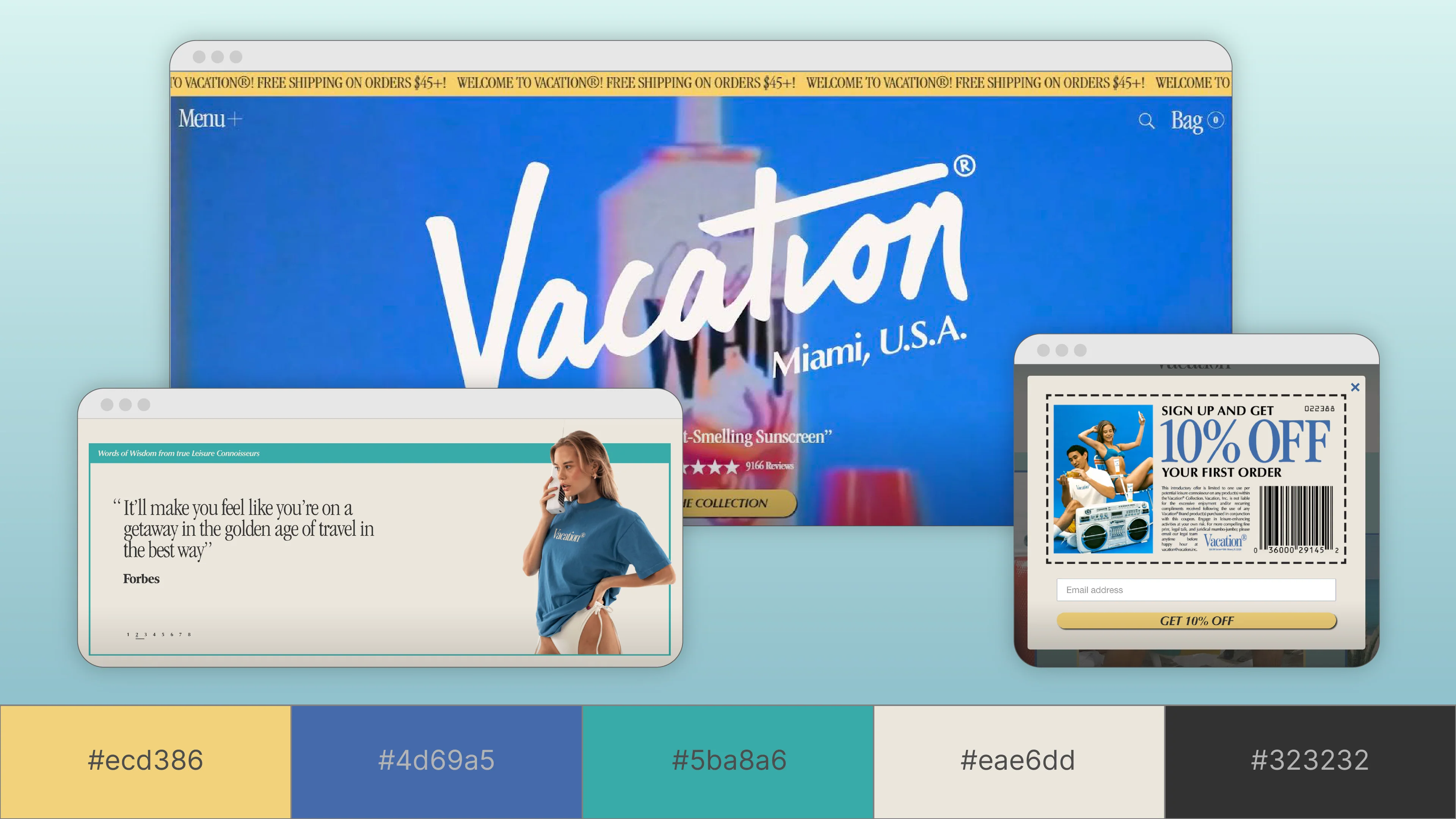 Vacation website color scheme.