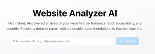 Website Optimization Tools : Website Analyzer AI