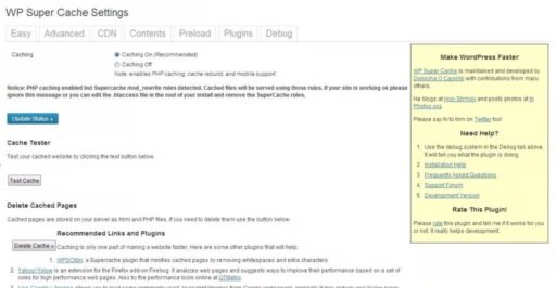 WP Super Cache & It's Optimal Settings