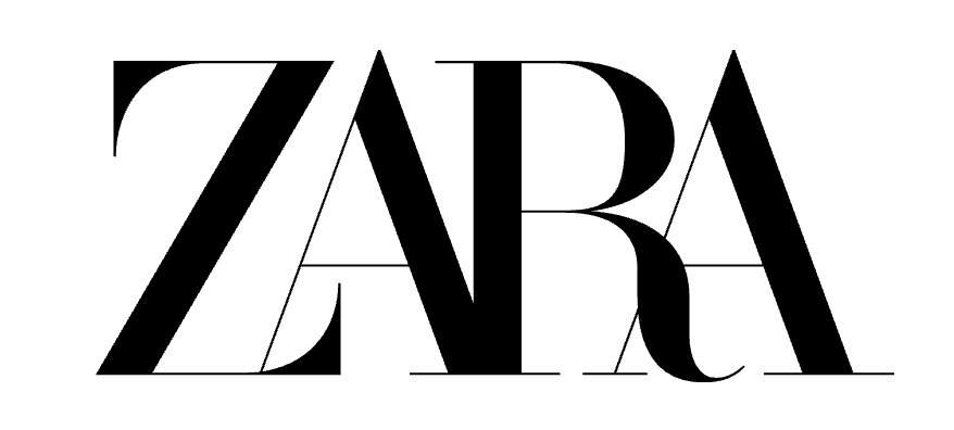 Zara logo with close kerning of letters