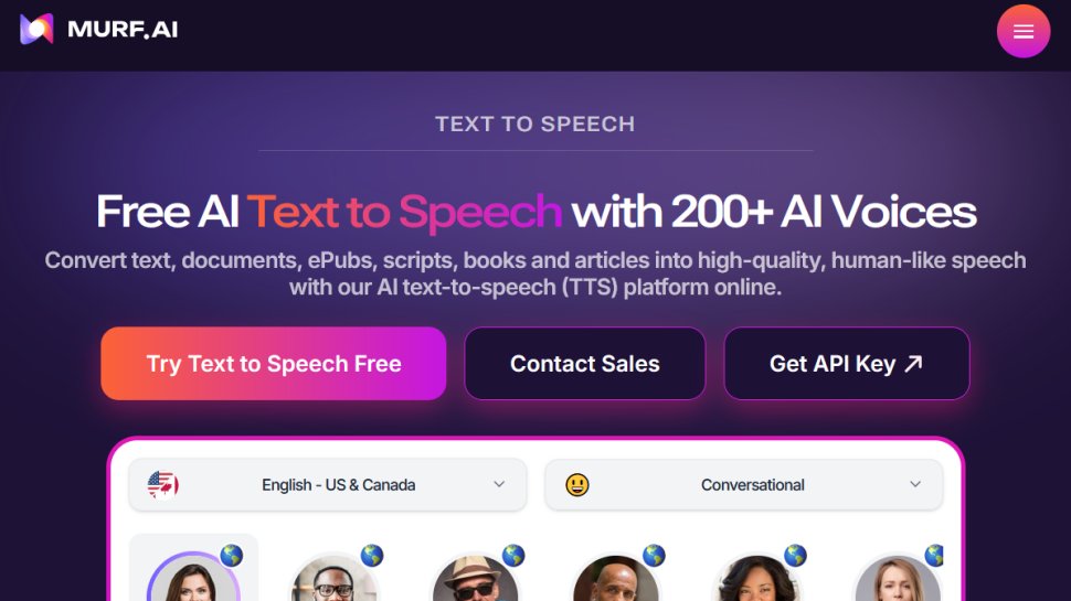 Murf website screenshot (February 2026).