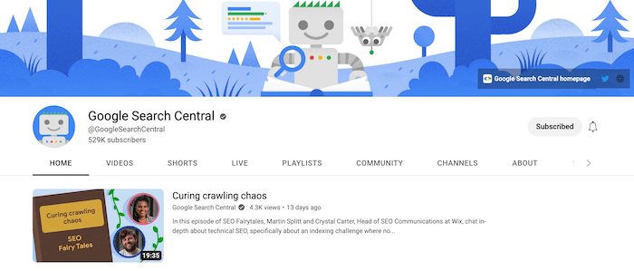 Google Search Central - YouTube SEO Channel Google Search Central