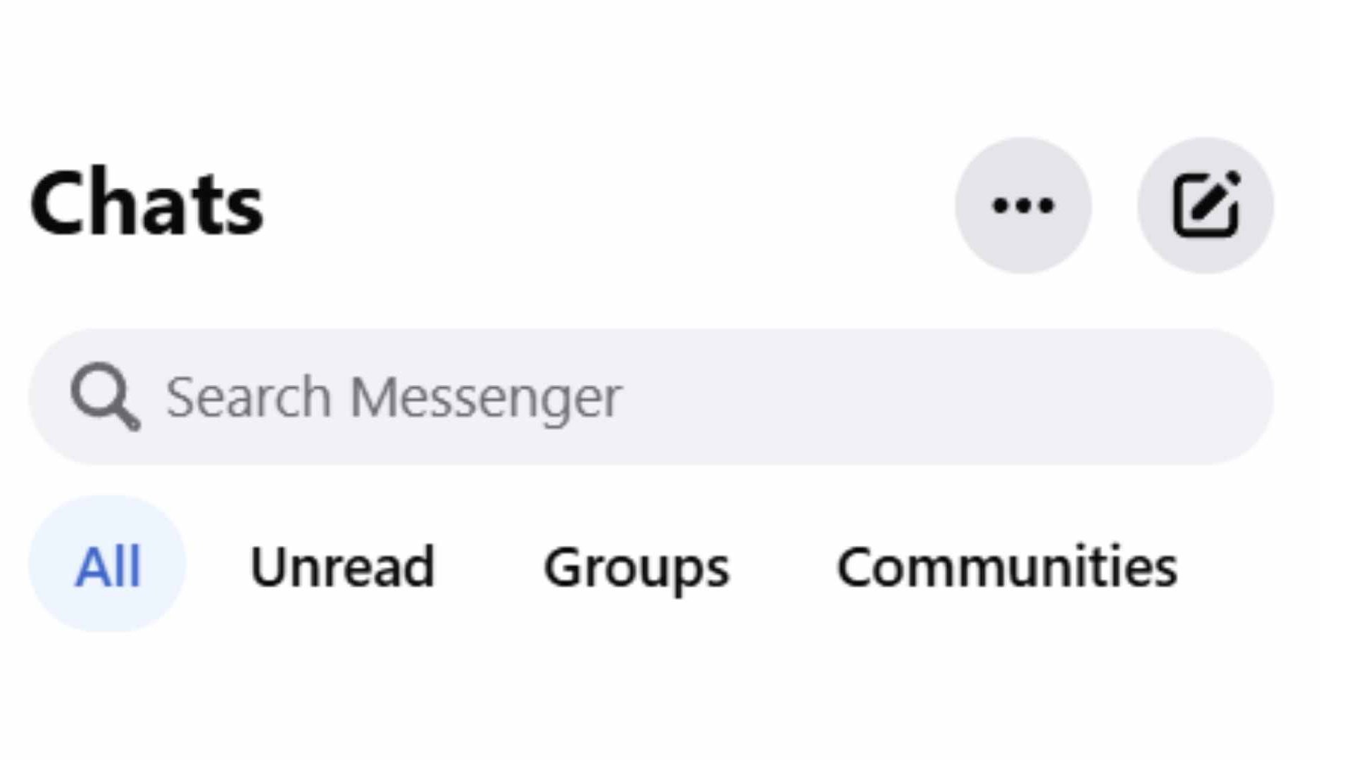 A screenshot shows the search bar and menu in the Facebook Messenger app.