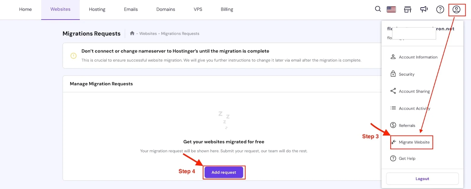 Migrate Website Hostinger