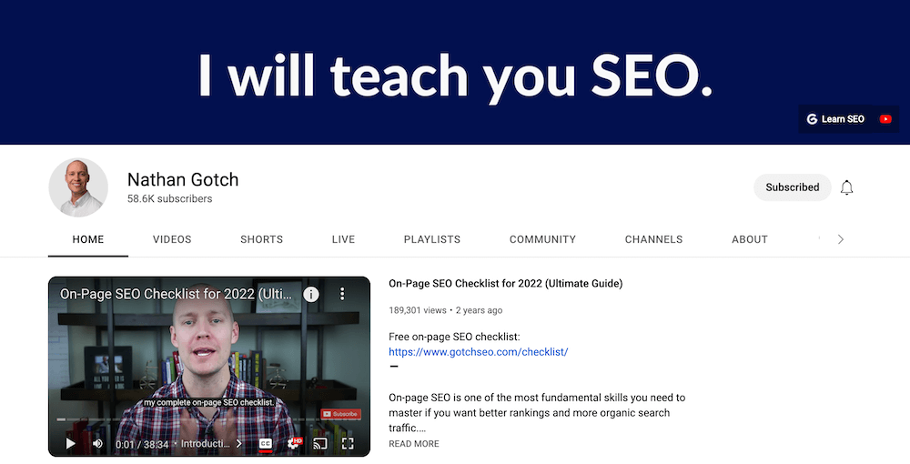 Nathan Gotch - SEO YouTube Channel Nathan Gotch - SEO YouTube Channel