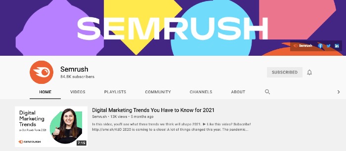 Semrush YouTube Channel Semrush YouTube Channel