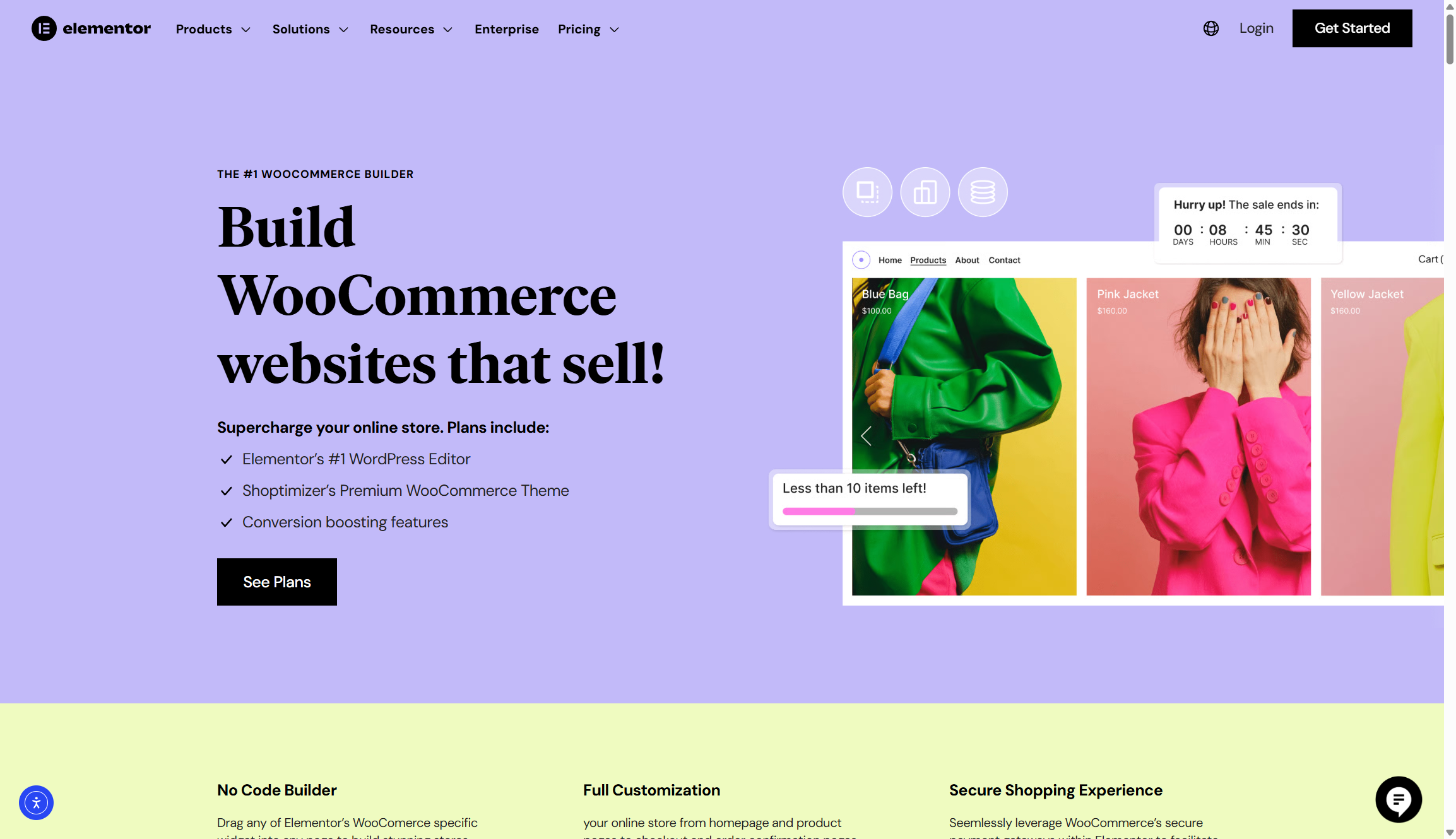 screenshot of WooCommerce landing page