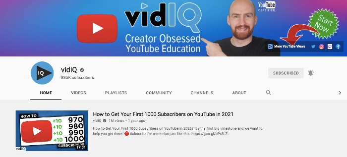 vidIQ YouTube Channel - Best Marketing YouTube Channels VidIQ YouTube Channel