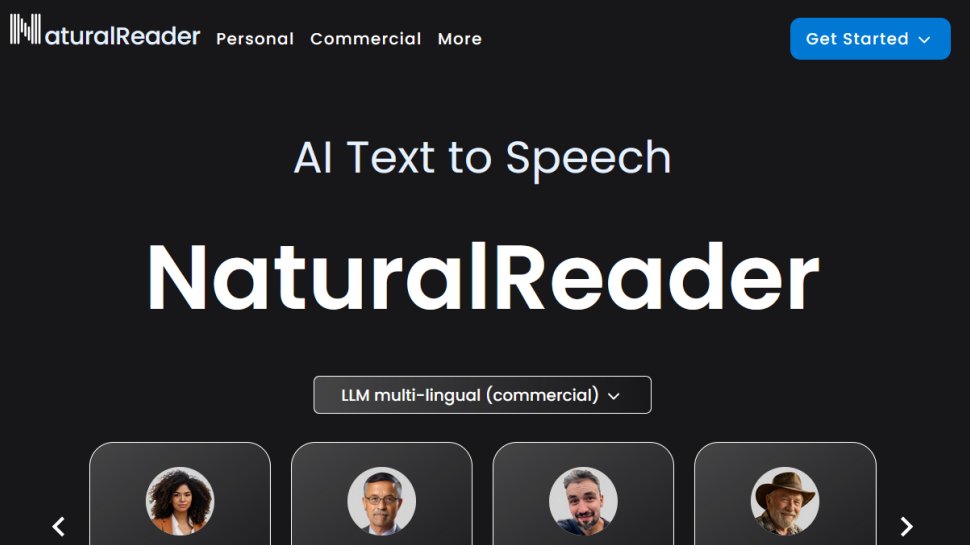 NaturalReader website screenshot (February 2026).