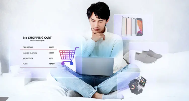 Consumer is shopping online