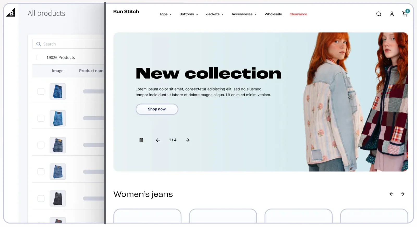 Screenshot of BigCommerce graphic showing interface.