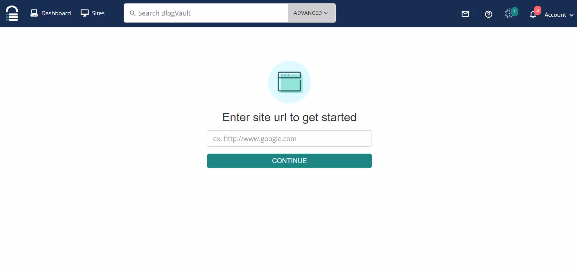 Add site to BlogVault.