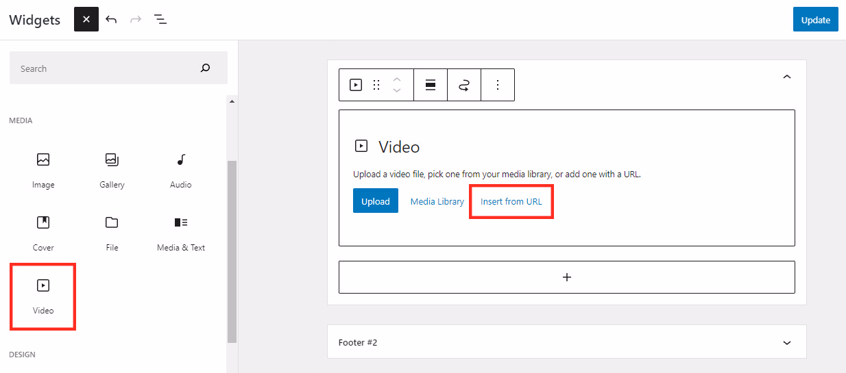 Inserting videos using WordPress widgets