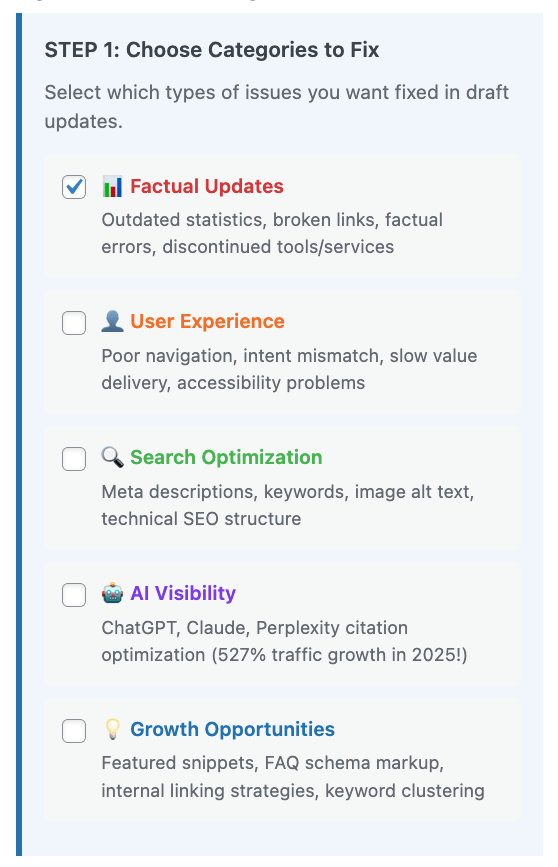 freshrank content settings 1