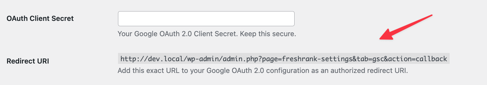 freshrank redirect uri