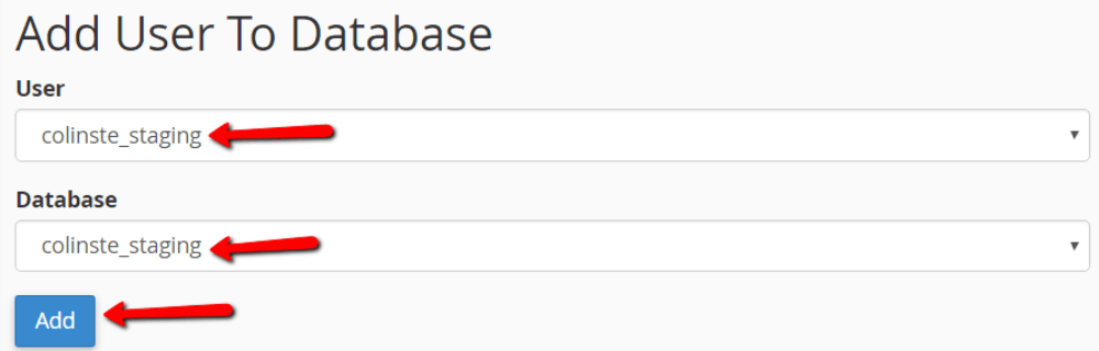 Adding user details for the new database.