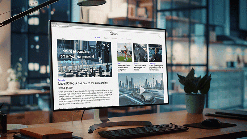 desktop computer on a table