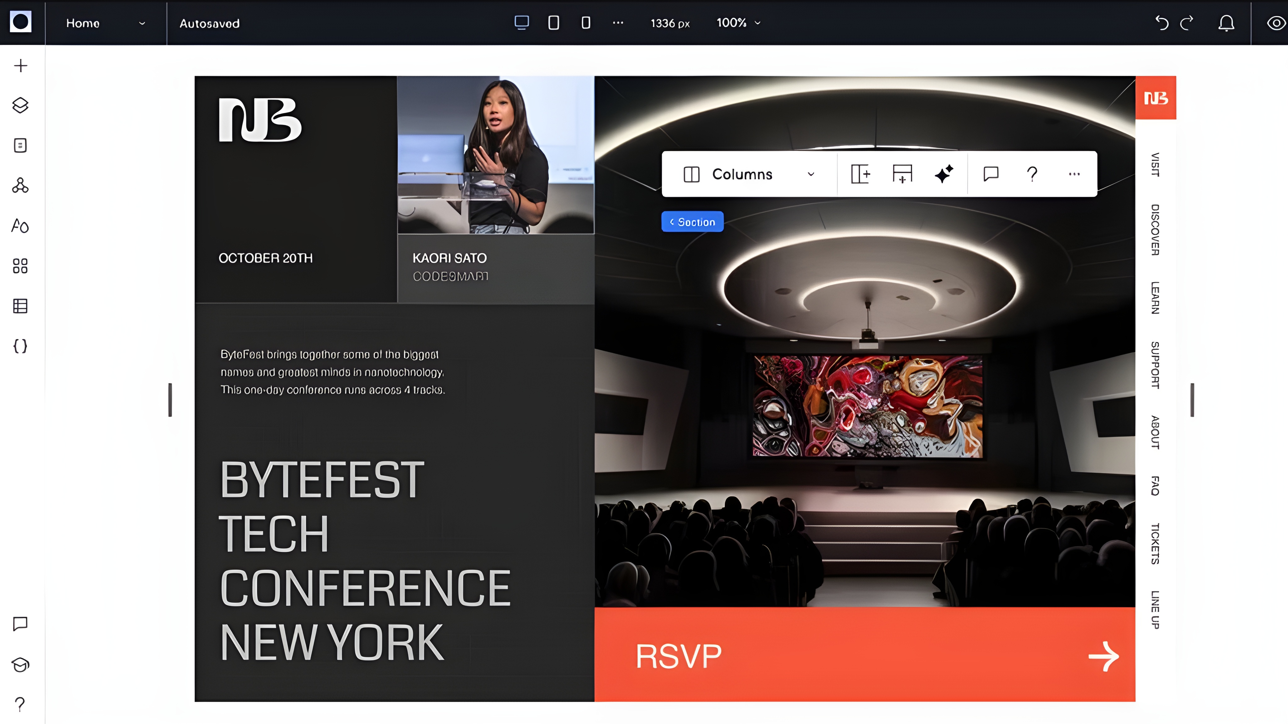 Screenshot of Wix Studio being used