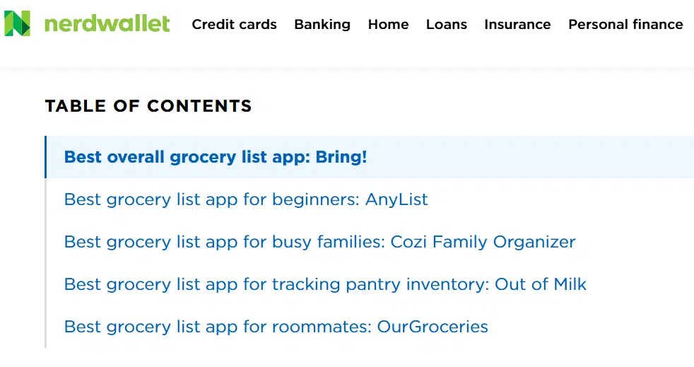 Nerdwallet Grocery List Apps
