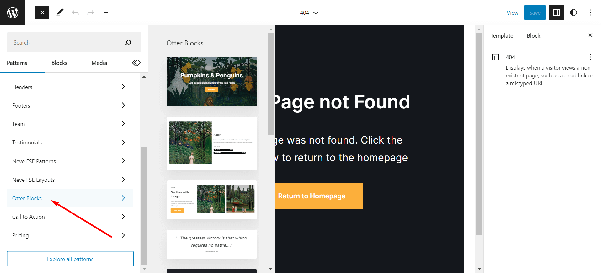 Otter Blocks patterns