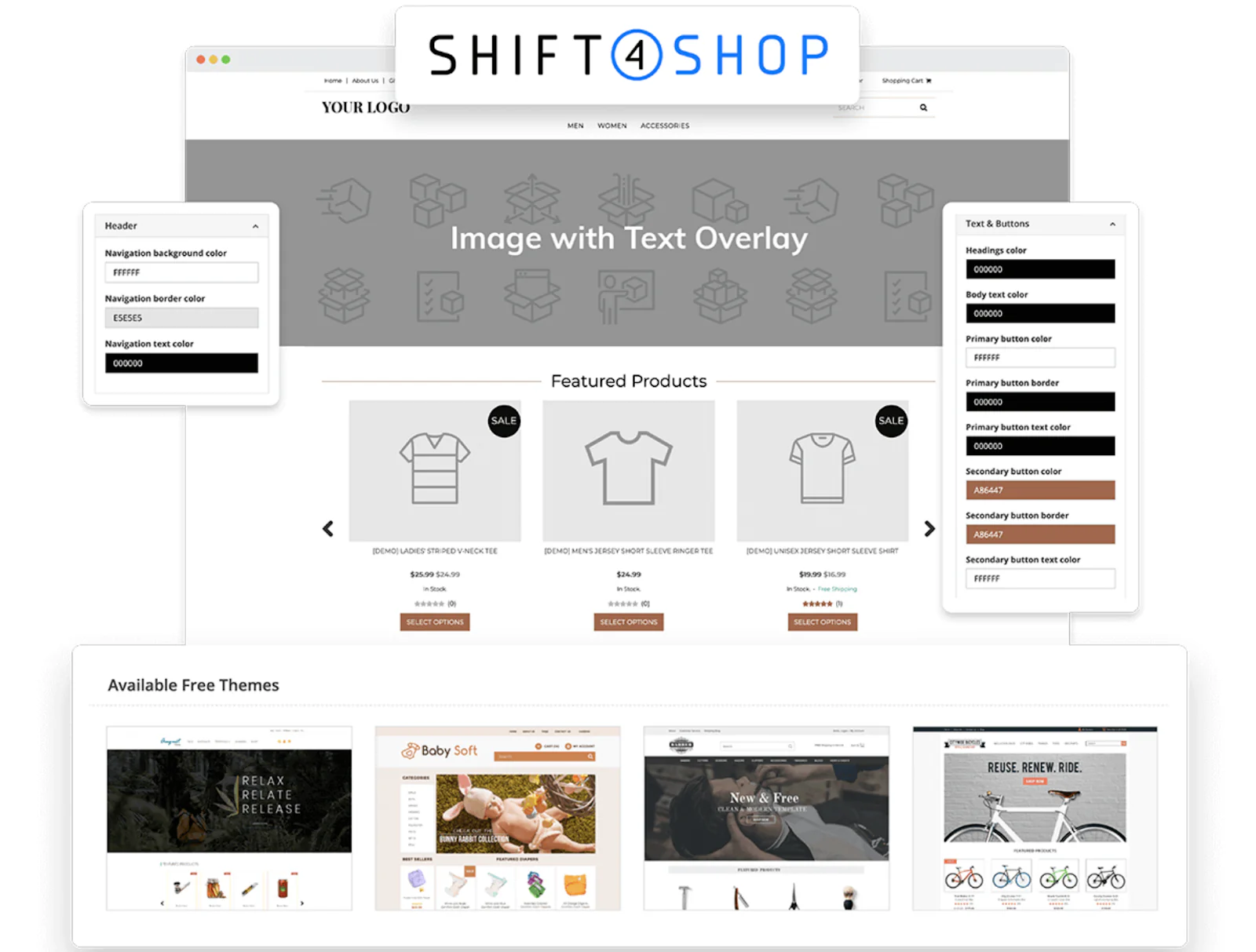 Screenshot of Shift4Shop graphic showing its interface.