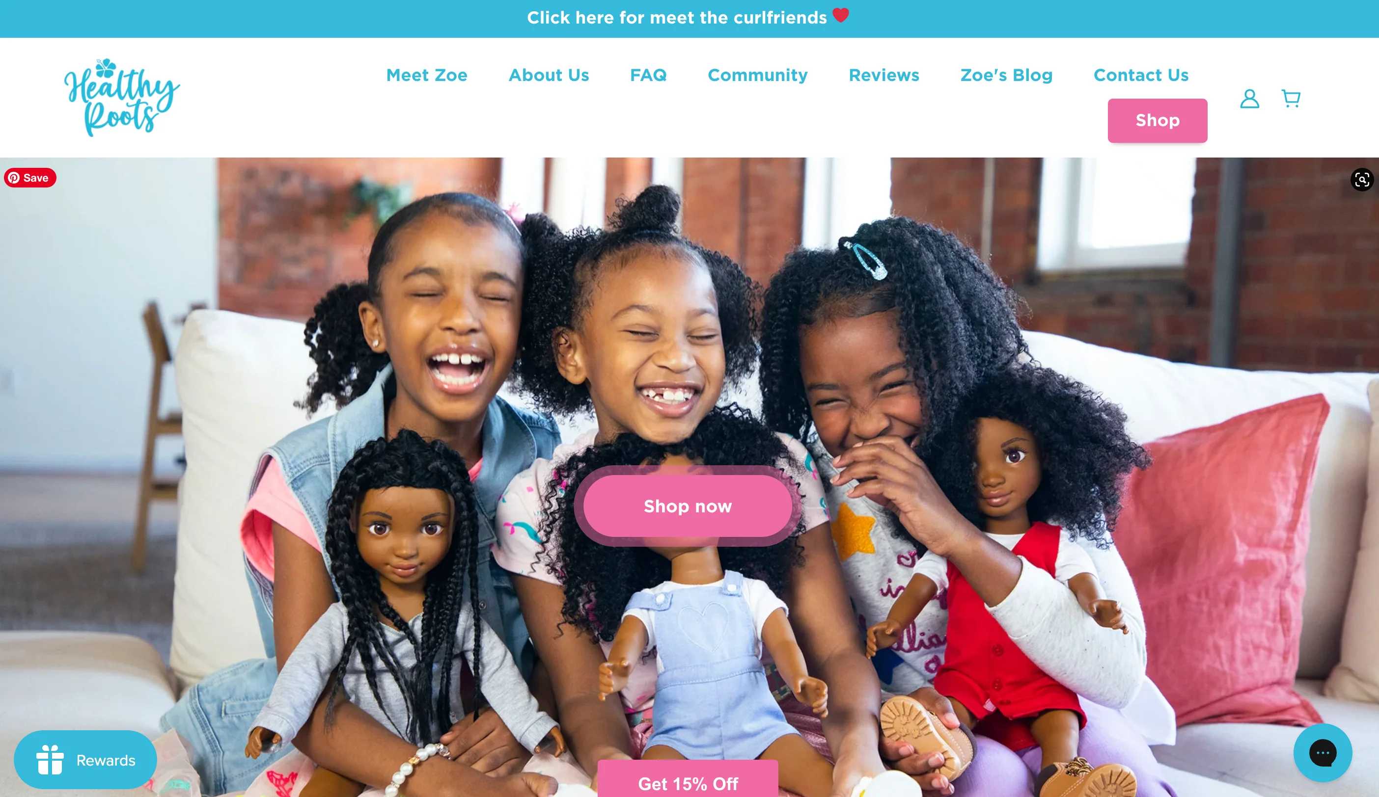 Homepage for Shopify-powered ecommerce store Healthy Roots