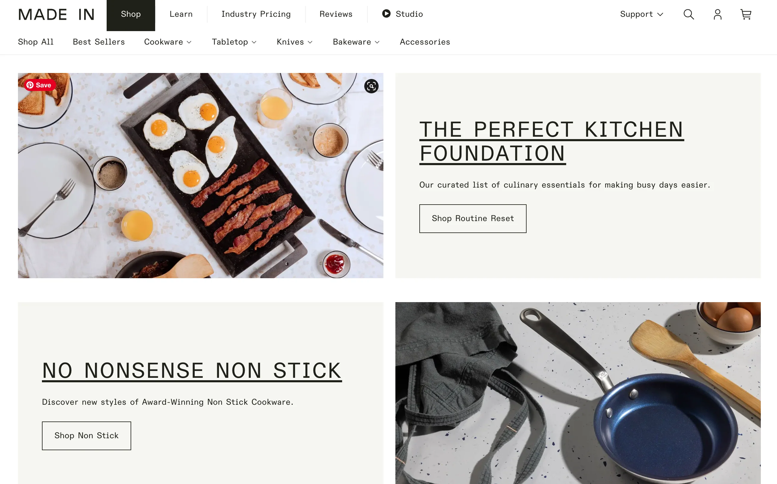Homepage for Shopify-powered ecommerce store BLK